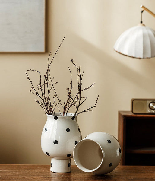 Small Flower Vases on Table, Handmade Water Holding Flower Vase, Ceramic Bud Vases, Modern Porcelain Flower Vases-ArtWorkCrafts.com