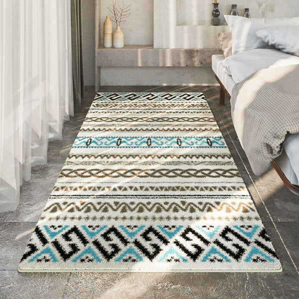 Geometric Modern Rugs for Living Room, Abstract Modern Runner Rugs Next to Bedroom, Modern Rug for Sale, Contemporary Rugs for Dining Room-ArtWorkCrafts.com