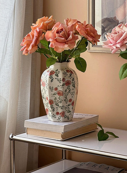 Rustic Porcelain Flower Vases, Handmade Water Holding Flower Vases, Ceramic Bouquet Vases, Tall Flower Vases on Table