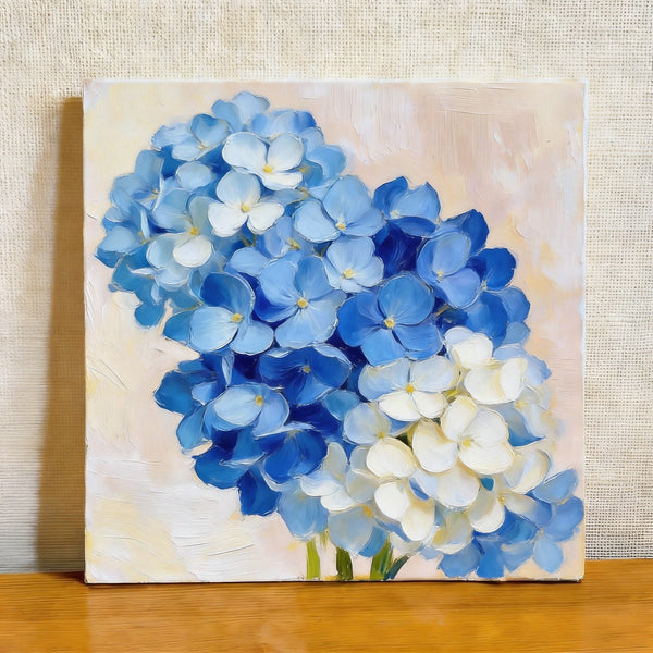 Hydrangeas in Full Bloom, Still Life Painting, Small Canvas Wall Art, Hand Painted Canvas Art, Original Flower Paintings, Buy Small Paintings Online-ArtWorkCrafts.com