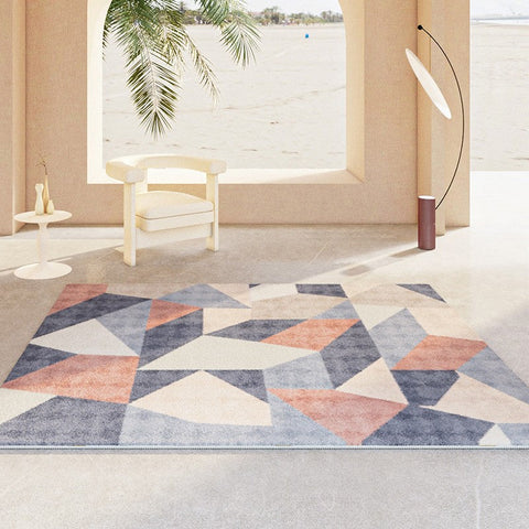 Geometric Contemporary Rugs Next to Bed, Large Modern Rugs for Living Room, Contemporary Modern Rugs for Sale, Modern Carpets for Dining Room-ArtWorkCrafts.com