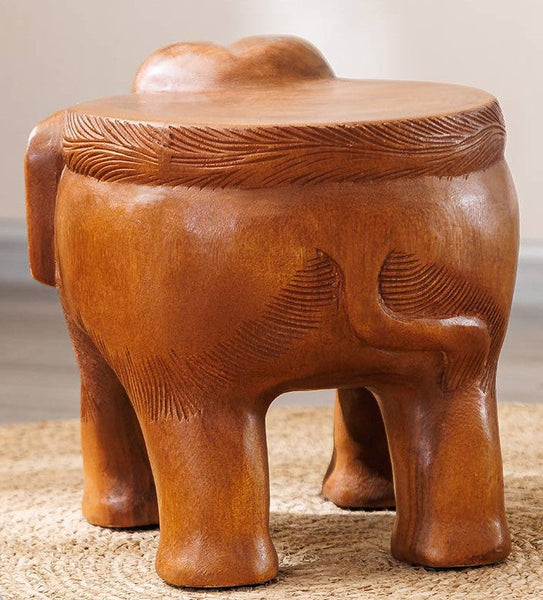Dining Table Stool, Handmade Solid Wood low Stool, Elephant Wooden Stool, Elephant Sofa Stool, Creative Shoe-changing Stool-ArtWorkCrafts.com