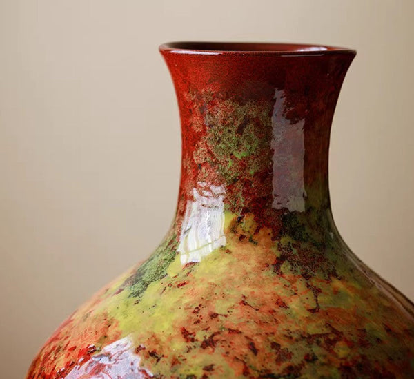 Large Pottery Flower Vases, Handmade Water Holding Flower Vases, Modern Bouquet Flower Vases, Centerpiece on Dining Table, Flower Vase on Table-ArtWorkCrafts.com