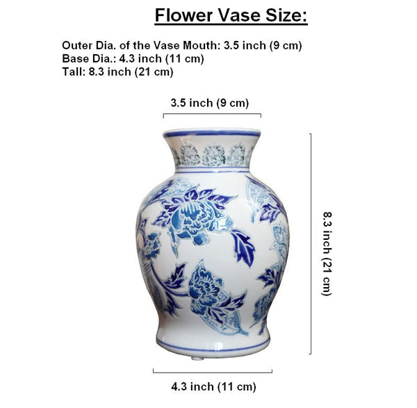 Handmade Flower Vase, Vintage Flower Vases on Dining Table, Porcelain Flower Vases, Centerpiece Ceramic Bouquet Vases-ArtWorkCrafts.com