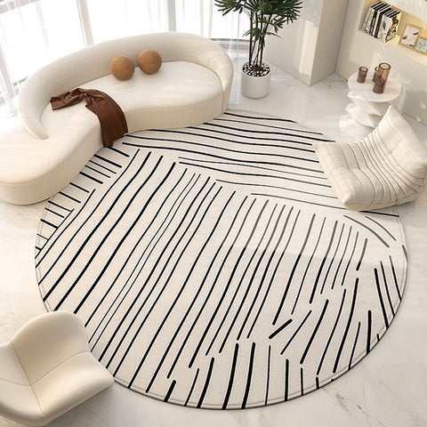 Large Modern Rugs for Living Room, Contemporary Modern Area Rugs for Bedroom, Geometric Round Rugs for Dining Room, Circular Modern Rugs under Chairs