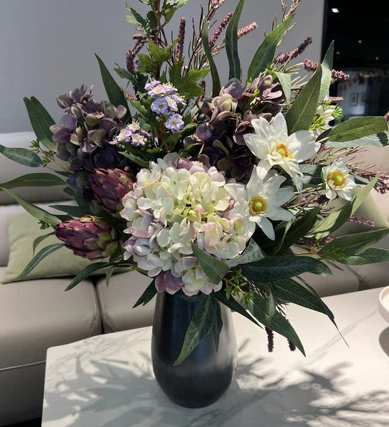 Amazing Flower Arrangement Ideas for Interior Design, Large Bunch of Flowers Arrangement, Faux Silk Floral Table Centerpiece, Modern Artificial Floral for Living Room-ArtWorkCrafts.com