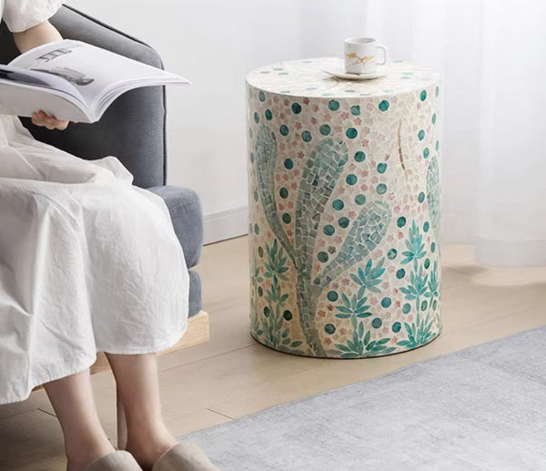 Unique Small End Table, Portable Casual Side Table, Creative Coffee Table, Contemporary Small Sofa Side Table, Shell Small Side Table-ArtWorkCrafts.com