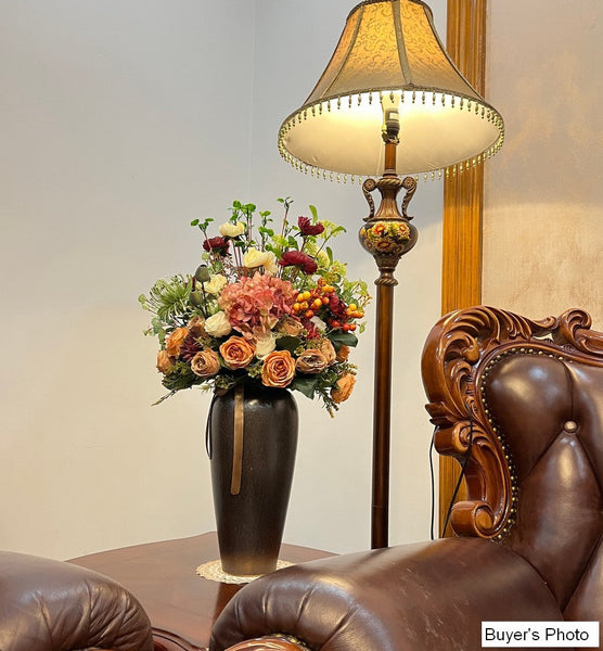 Creative Modern Artificial Floral Arrangement for Bedroom, Large Bunch of Flowers Arrangement Interior Design, Creative Faux Silk Floral Bouquet Table Centerpiece-ArtWorkCrafts.com