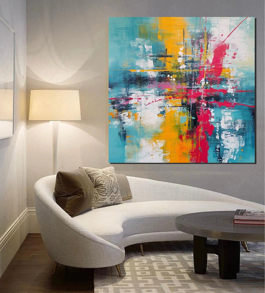 Acrylic Painting for Dining Room, Modern Contemporary Abstract Artwork, Palette Knife Painting, Heavy Texutre Wall Art, Extra Large Wall Art Painting