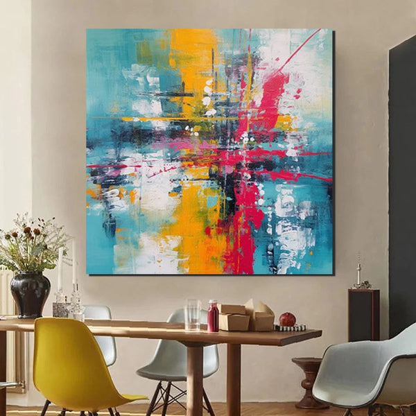 Acrylic Painting for Dining Room, Modern Contemporary Abstract Artwork, Palette Knife Painting, Heavy Texutre Wall Art, Extra Large Wall Art Painting-ArtWorkCrafts.com