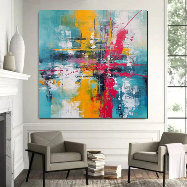Acrylic Painting for Dining Room, Modern Contemporary Abstract Artwork, Palette Knife Painting, Heavy Texutre Wall Art, Extra Large Wall Art Painting