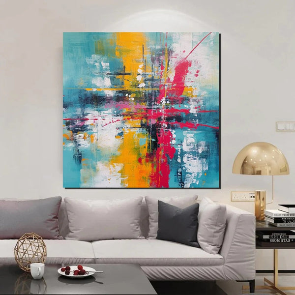Acrylic Painting for Dining Room, Modern Contemporary Abstract Artwork, Palette Knife Painting, Heavy Texutre Wall Art, Extra Large Wall Art Painting
