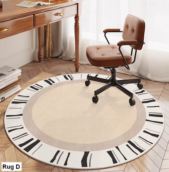Modern Round Rugs for Bedroom, Circular Modern Rugs under Dining Room Table, Contemporary Round Rugs, Geometric Modern Rug Ideas for Living Room-ArtWorkCrafts.com