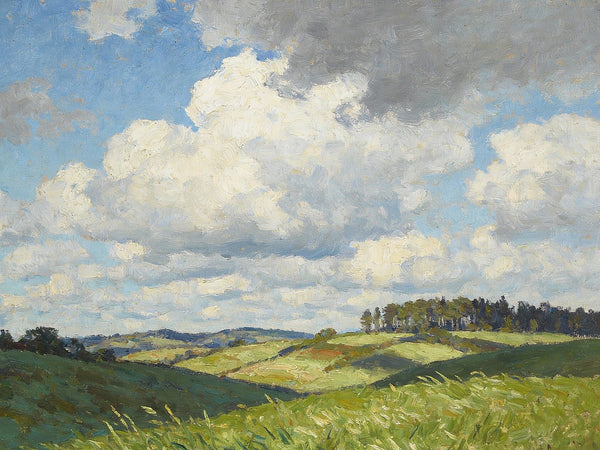 French Countryside under a Vast Sky, Small Landscape Paintings, Small Oil Paintings on Canvas, Small Paintings on Canvas, Hand Painted Canvas Artï¼?Original Oil Paintings-ArtWorkCrafts.com