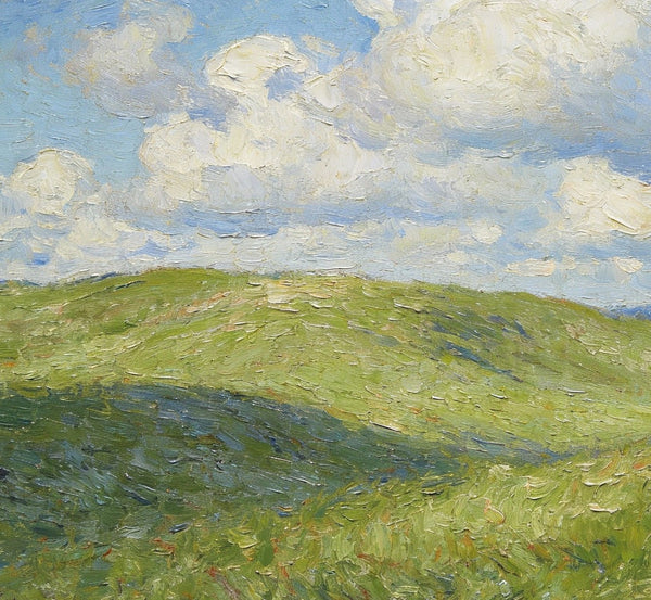 Small Wall Paintings, Grassland Under a Blue and White Sky, Landscape Canvas Paintings, On Canvas Small Paintings, Hand Painted Canvas Art, Original Artwork Landscape Paintings-ArtWorkCrafts.com
