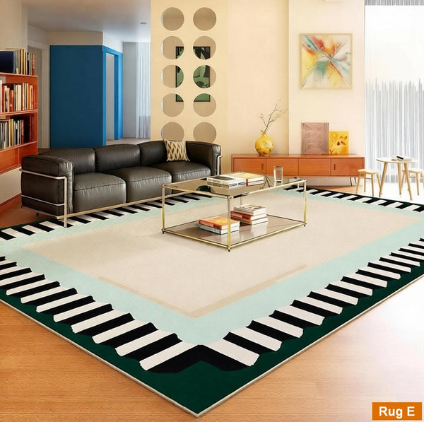 Living Room Contemporary Modern Rugs, Geometric Modern Rugs, Modern Carpets under Coffee Table, Colorful Modern Rugs for Bedroom-ArtWorkCrafts.com