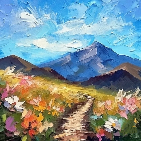 Mountain Landscape Painting, Original Small Landscape Paintings, Heavy Texture Canvas Art, Small Canvas Paintings, Easy Landscape Painting Ideas, Simple Small Canvas Paintings-ArtWorkCrafts.com