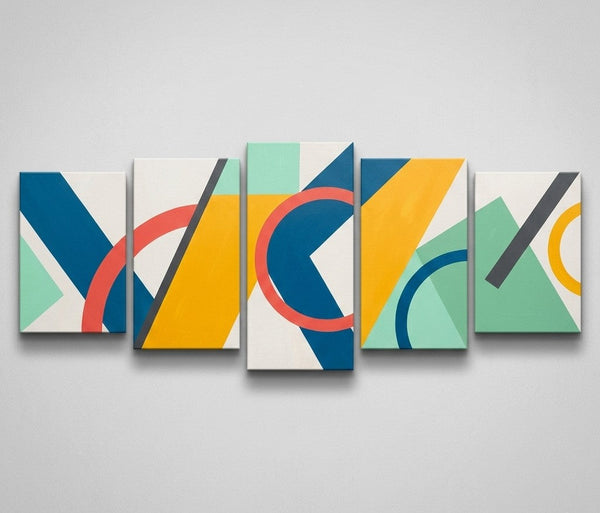 Original Modern Paintings, Geometric Contemporary Art, Abstract Acrylic Paintings, Hand Painted Canvas Art-ArtWorkCrafts.com