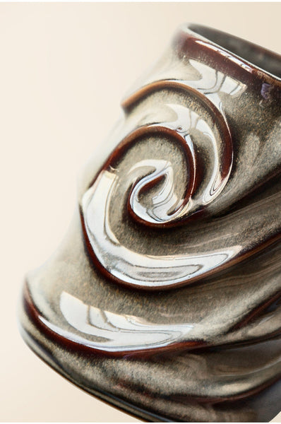 Brown Ceramic Coffee Mug, Stoneware Coffee Mugs, Large Capacity Coffee Cups, Large Handmade Pottery Coffee Mug-ArtWorkCrafts.com