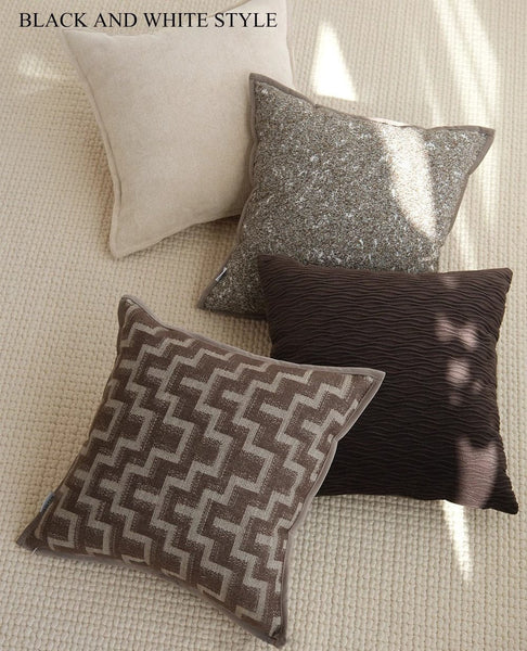 Geometric Modern Sofa Pillows, Contemporary Throw Pillows, Modern Pillows for Bedroom, Modern Sofa Pillows, Mid Century Decorative Pillows for Couch-ArtWorkCrafts.com
