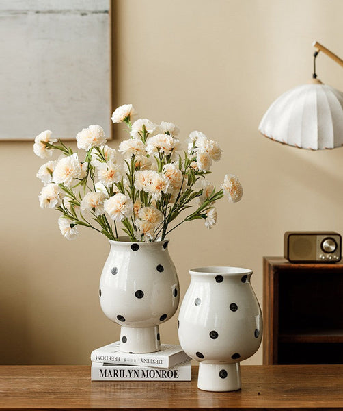 Small Flower Vases on Table, Handmade Water Holding Flower Vase, Ceramic Bud Vases, Modern Porcelain Flower Vases-ArtWorkCrafts.com