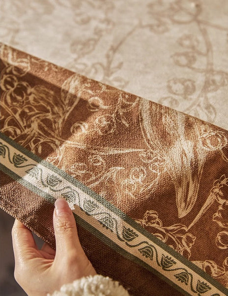 Flower Farmhouse Table Covers, Square Tablecloth for Round Table, Extra Large Modern Rectangular Tablecloth for Dining Room Table, Mid Century Tablecloth for Living Room-ArtWorkCrafts.com