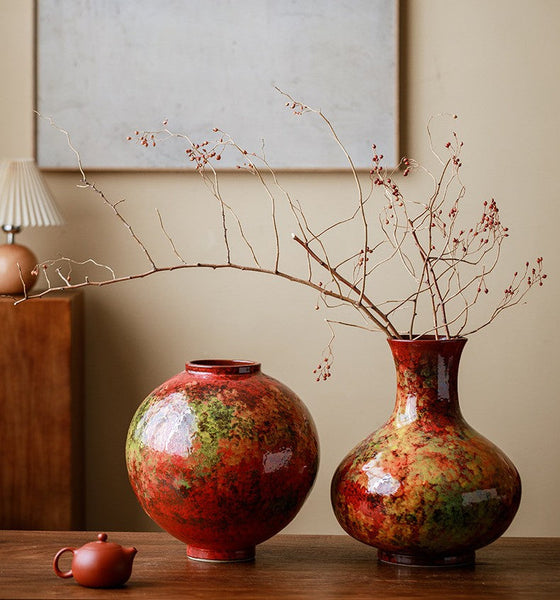 Handmade Water Holding Flower Vases, Large Pottery Flower Vases, Modern Bouquet Flower Vases, Centerpiece on Dining Table, Flower Vase on Table-ArtWorkCrafts.com