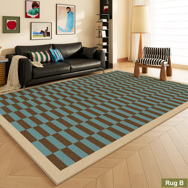 Colorful Modern Rugs for Dining Room, Modern Living Room Rug Ideas, Mid Century Modern Rugs, Geometric Contemporary Area Rugs-ArtWorkCrafts.com