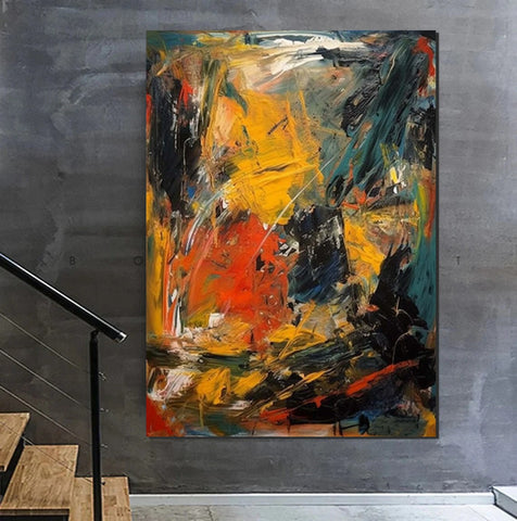 Acrylic Paintings on Canvas, Heavy Texture Painting, Buy Paintings Online, Large Paintings Behind Sofa, Large Painting for Living Room-ArtWorkCrafts.com