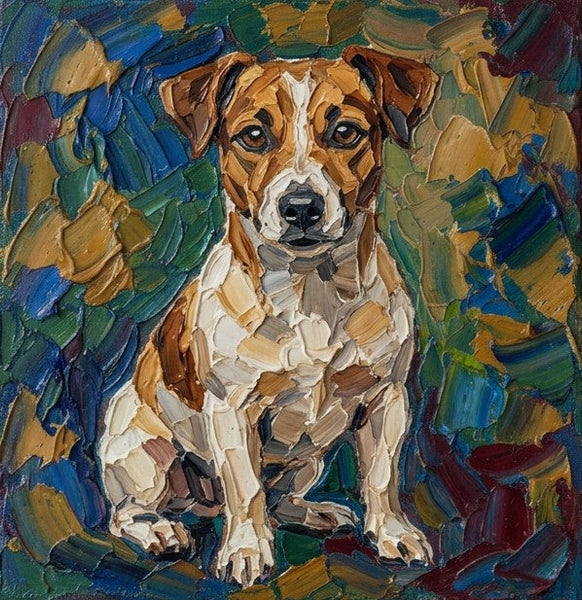 Original Acrylic Paintings, Abstract Golden Retriever Dog Portrait, Abstract Pet Portrait Painting, Hand Painted Canvas Art, Impasto Artwork, Heavy Texture Painting, Small Art on Canvas-ArtWorkCrafts.com