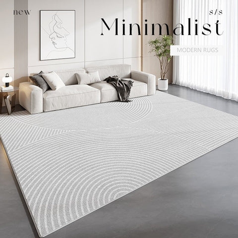 Washable Abstract Contemporary Area Rugs, Grey Modern Rugs for Living Room, Geometric Modern Rugs for Bedroom, Modern Rugs for Dining Room-ArtWorkCrafts.com