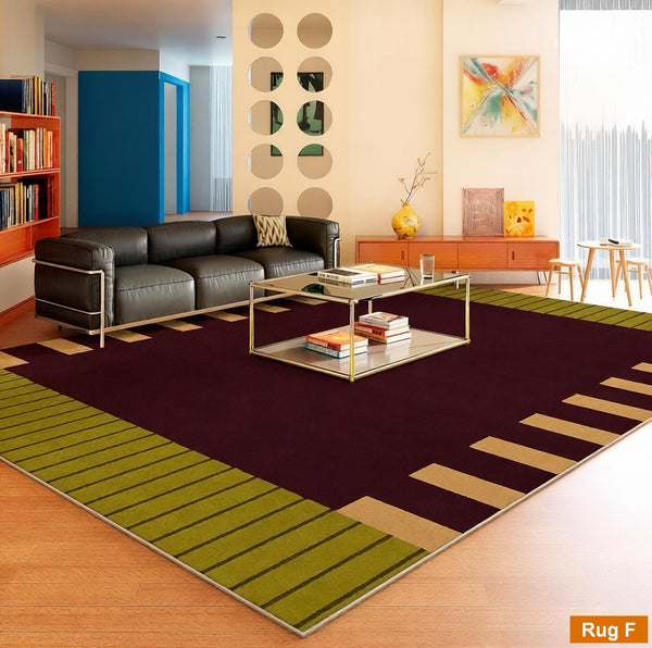 Geometric Modern Rugs, Modern Carpets under Coffee Table, Colorful Modern Rugs for Bedroom, Contemporary Modern Rugs for Living Room-ArtWorkCrafts.com
