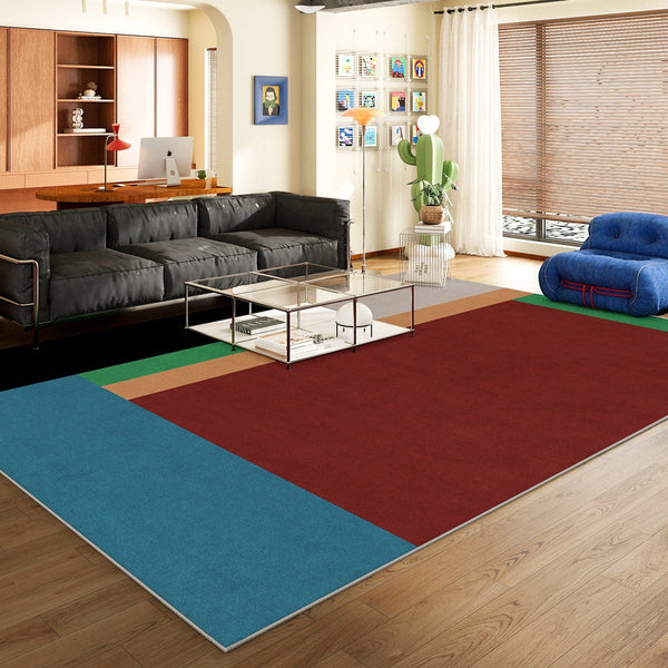 Living Room Rug Ideas, Mid Century Modern Rugs, Contemporary Modern Rugs for Dining Room, Bedroom Modern Floor Carpet, Blue Modern Rug Designs-ArtWorkCrafts.com