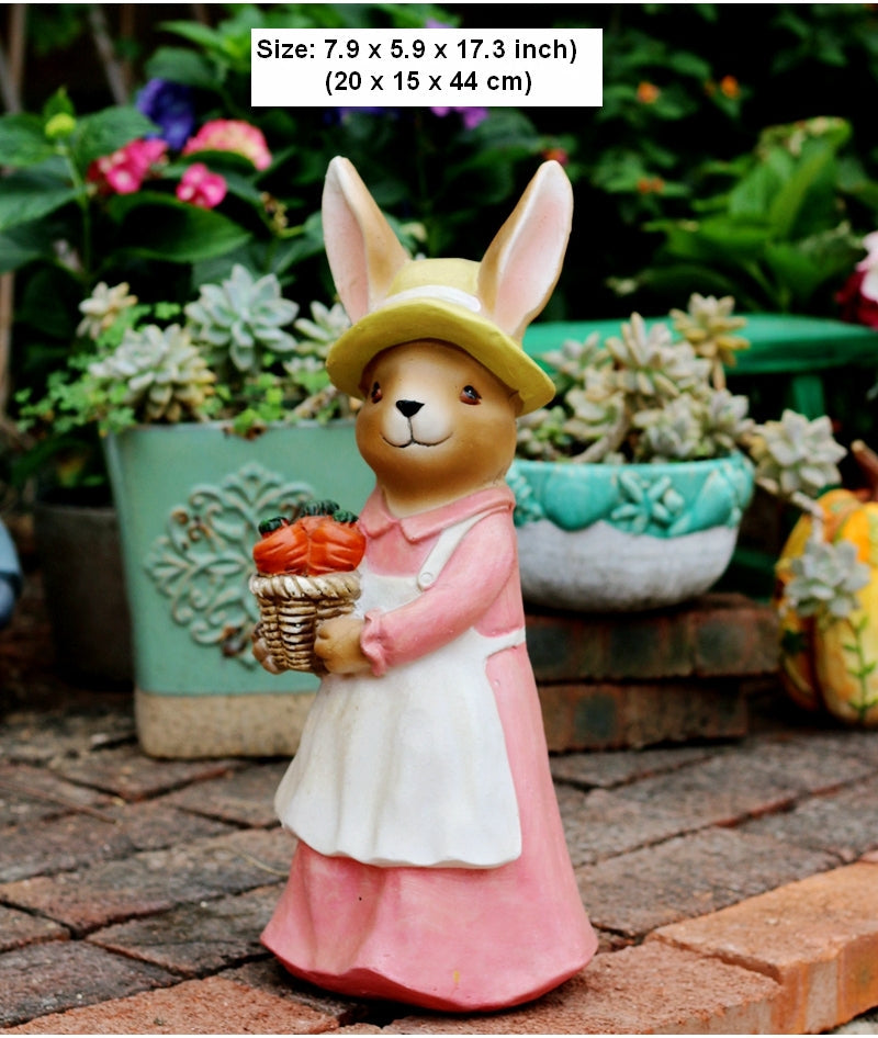 Garden Animal Sculpture Rabbit Statues, Garden Decor Ideas, Animal Statue for Garden Ornament, Villa Courtyard Decor, Outdoor Garden Decoration-ArtWorkCrafts.com