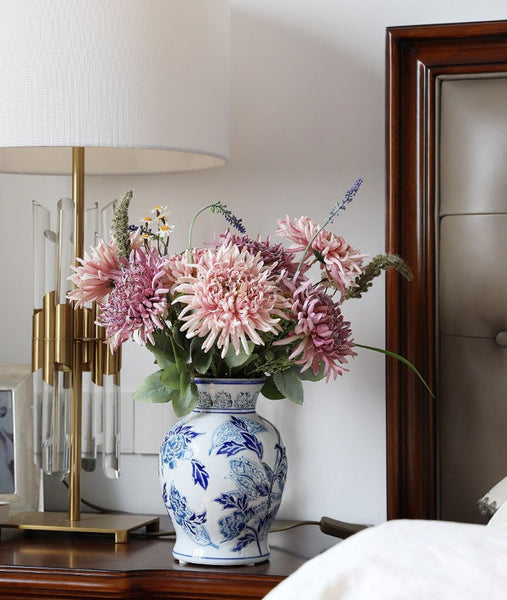 Handmade Flower Vase, Vintage Flower Vases on Dining Table, Porcelain Flower Vases, Centerpiece Ceramic Bouquet Vases-ArtWorkCrafts.com