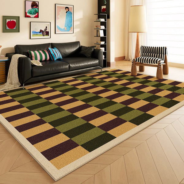 Mid Century Modern Rugs, Colorful Modern Rugs for Bedroom, Modern Living Room Rug Ideas, Geometric Contemporary Area Rugs-ArtWorkCrafts.com