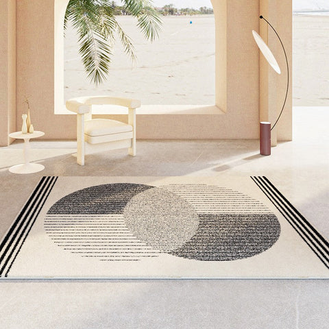 Modern Area Rugs for Dining Room, Geometric Modern Rugs for Bedroom, Modern Area Rugs under Coffee Table, Abstract Contemporary Area Rugs-ArtWorkCrafts.com