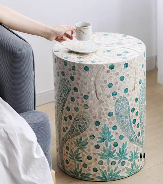Unique Small End Table, Portable Casual Side Table, Creative Coffee Table, Contemporary Small Sofa Side Table, Shell Small Side Table-ArtWorkCrafts.com