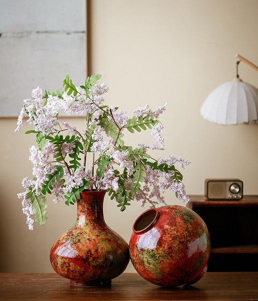 Large Pottery Flower Vases, Handmade Water Holding Flower Vases, Modern Bouquet Flower Vases, Centerpiece on Dining Table, Flower Vase on Table-ArtWorkCrafts.com