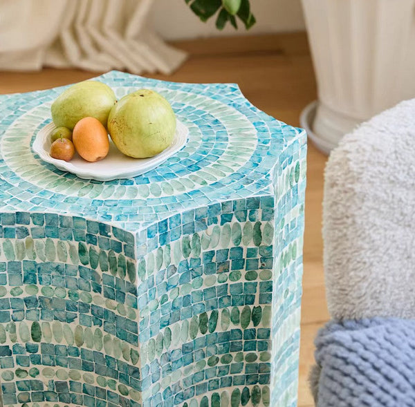 Contemporary Side Table, Contemporary Bedside Table, Bedside Small Side Table, Shell Small Sofa Side Table, Modern Side Table, Small End Table, Portable Casual Side Table, Creative Coffee Table-ArtWorkCrafts.com