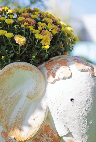 Oversized Modern Garden Flower Pot, Extra Large Elephant Garden Flowerpots, Animal Statue for Garden Ornaments, Resin Statue for Garden, Villa Outdoor Garden Flower Pots-ArtWorkCrafts.com