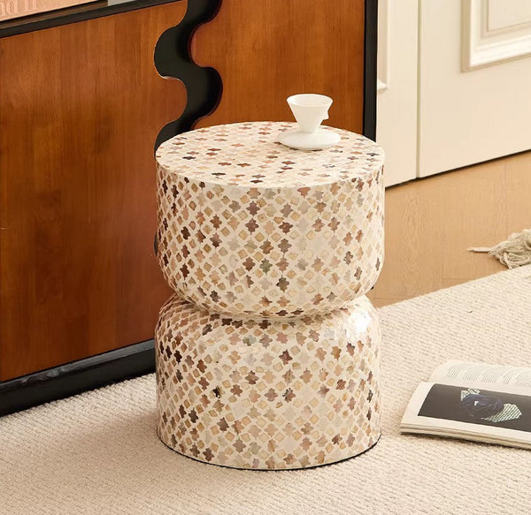 Elegant Small End Table, Modern Side Table, Contemporary Bedside Table, Bedside Small Side Table, Creative Coffee Table, Contemporary Side Table, Portable Casual Side Table, Shell Small Sofa Side Table-ArtWorkCrafts.com
