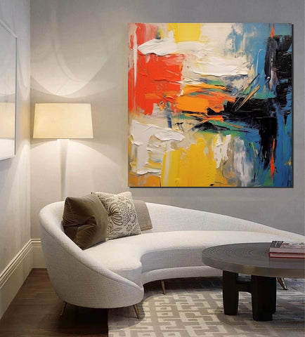 Extra Large Wall Art Paintings, Acrylic Painting for Dining Room, Modern Contemporary Abstract Artwork, Palette Knife Painting, Heavy Texutre Wall Art-ArtWorkCrafts.com