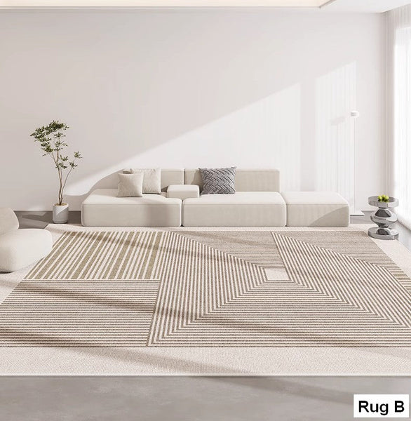 Extra Large Modern Rugs for Bedroom, Abstract Contemporary Modern Rugs for Living Room, Geometric Modern Rug Placement Ideas for Dining Room-ArtWorkCrafts.com