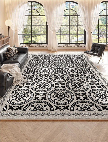 Contemporary Area Rugs for Bedroom, Abstract Floor Carpets for Dining Room, Modern Living Room Rug Placement Ideas, Living Room Modern Rugs-ArtWorkCrafts.com