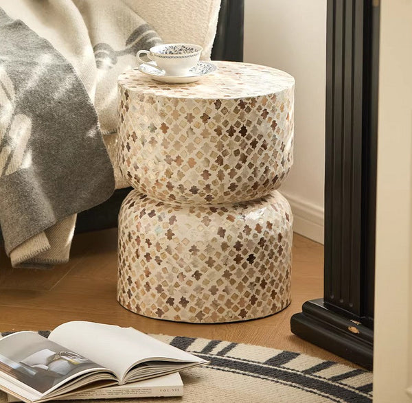 Modern Side Table, Contemporary Bedside Table, Bedside Small Side Table, Elegant Small End Table, Creative Coffee Table, Contemporary Side Table, Portable Casual Side Table, Shell Small Sofa Side Table-ArtWorkCrafts.com