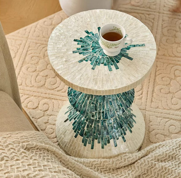 Bedside Small Side Table, Modern Side Table, Shell Small Sofa Side Table, Contemporary Bedside Table, Small End Table, Portable Casual Side Table, Creative Coffee Table, Contemporary Side Table-ArtWorkCrafts.com