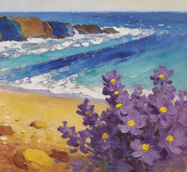 Small Wall Paintings, Seashore Beach Painting, Simple Painting Ideas, Landscape Canvas Paintings, On Canvas Small Paintings, Impasto Wall Art Paintings-ArtWorkCrafts.com
