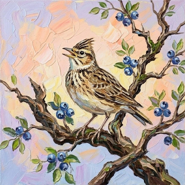 Hand Painted Canvas Art, Abstract Lark Bird Painting, Original Acrylic Paintings, Small Art on Canvas, Impasto Artwork, Heavy Texture Painting, Ready to Hang-ArtWorkCrafts.com
