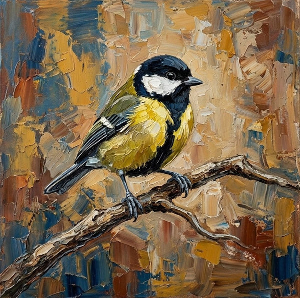 Chickadee Bird Painting, Heavy Texture Painting, Ready to Hang Painting, Impasto Artwork, Original Acrylic Paintings, Hand Painted Canvas Art, Small Art on Canvas-ArtWorkCrafts.com